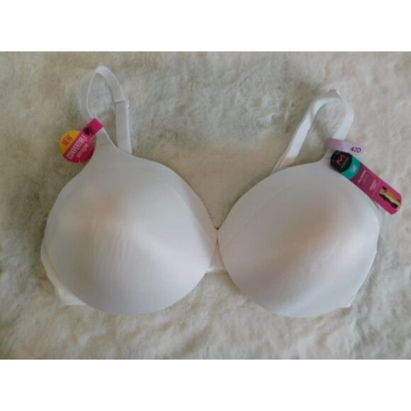 Maidenform 42D Comfort Devotion Extra-Coverage Tailored Bra WHITE - Picture 3 of 7